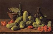 Luis Menendez Still Life with Cucumbers and Tomatoes Sweden oil painting reproduction